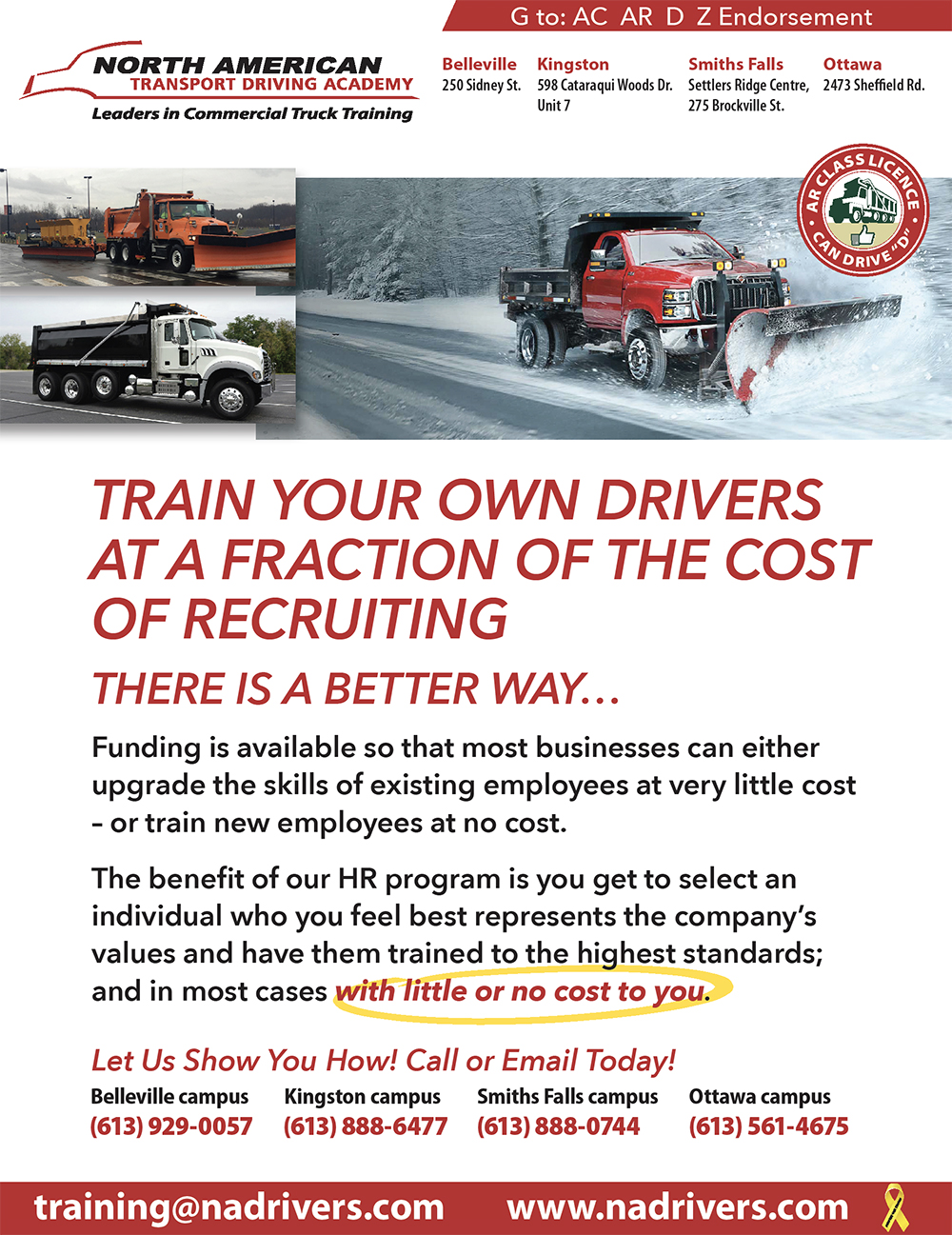 Train your own drivers at a fraction of the cost of recruiting